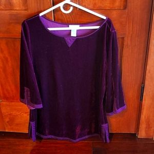 Soft Surroundings velvet blouse Size M